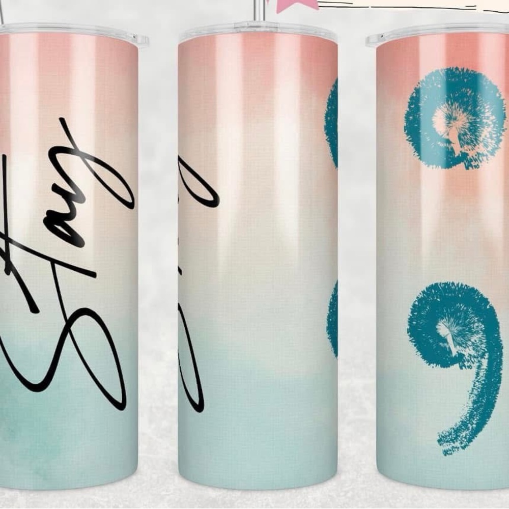 Gradient Tumbler with Inspirational Design